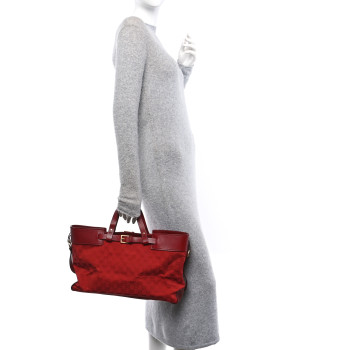 GUCCI Monogram Large Tote Red