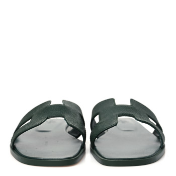 HERMES Calfskin Oran Sandals 40 Vert Viride