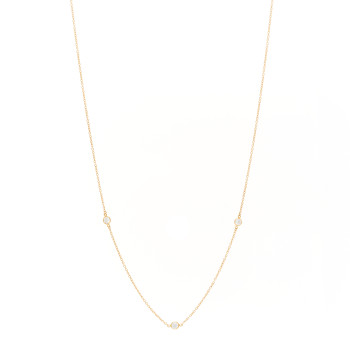 TIFFANY 18K Yellow Gold Elsa Peretti Diamonds by the Yard 3 Station Necklace