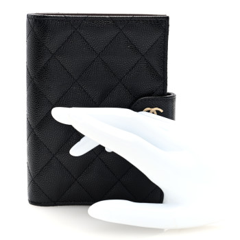 CHANEL Caviar Quilted Passport Holder Black