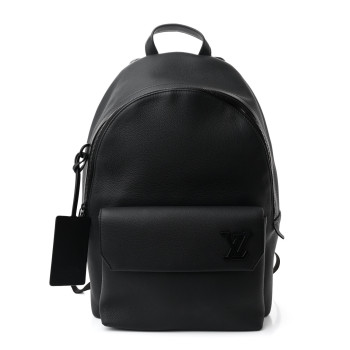 LOUIS VUITTON Grained Calfskin Aerogram Takeoff Backpack Black