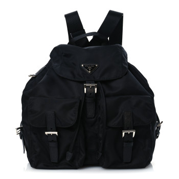 PRADA Tessuto Nylon Saffiano Medium Backpack Black