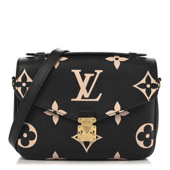 LOUIS VUITTON Empreinte Monogram Giant Pochette Metis Black Beige
