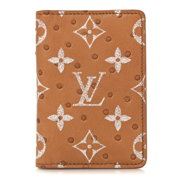 LOUIS VUITTON Ostrich Monogram Pocket Organizer NM