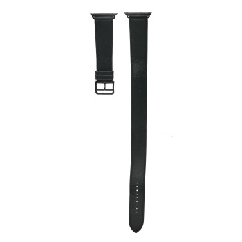 HERMES Swift Apple Watch Double Tour Strap Black