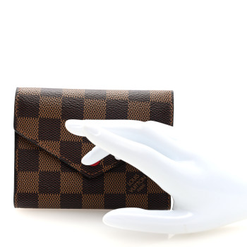 LOUIS VUITTON Damier Ebene Victorine Wallet Red