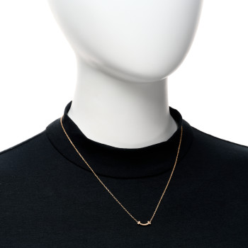 TIFFANY 18K Rose Gold Mini T Smile Pendant Necklace
