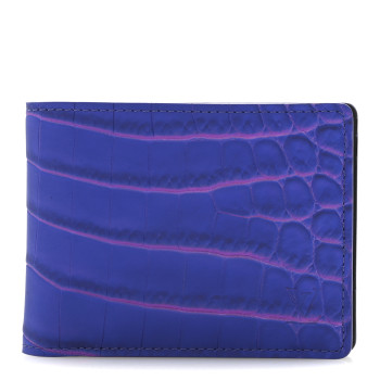 LOUIS VUITTON Crocodile Multiple Wallet Blue Rose