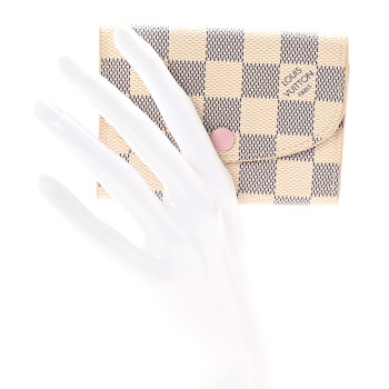 LOUIS VUITTON Damier Azur Rosalie Coin Purse Rose Ballerine