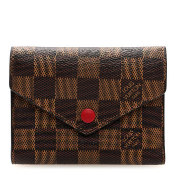 LOUIS VUITTON Damier Ebene Victorine Wallet Red