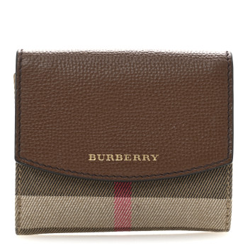BURBERRY House Check Luna French Wallet Brown