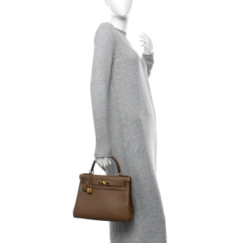 HERMES Evercolor Kelly Retourne 28 Beige De Weimar