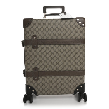 GUCCI Supreme Monogram Globe-Trotter Carry-On Brown