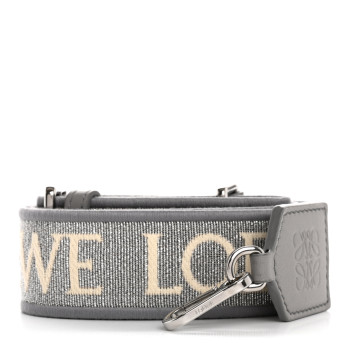 LOEWE Calfskin Jacquard Anagram Strap Silver