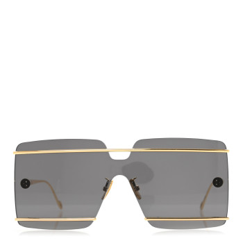 LOEWE Metal Rimless Bar Shield Sunglasses LW40073U Gold Black