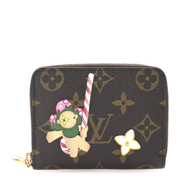 LOUIS VUITTON Monogram 2024 Christmas Animation Candy Factory Zippy Coin Purse Candy Red