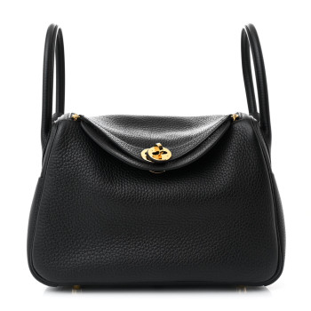HERMES Taurillon Clemence Lindy 26 Black