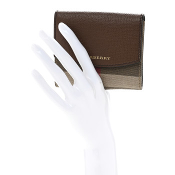 BURBERRY House Check Luna French Wallet Brown