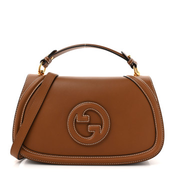 GUCCI Calfskin Large Blondie Top Handle Flap Bag Sundial