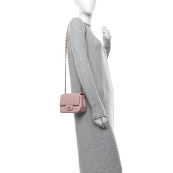 CHANEL Lambskin Quilted Mini Square Flap Light Pink
