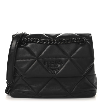 PRADA Nappa Triangle Stitched Small Spectrum Bag Black