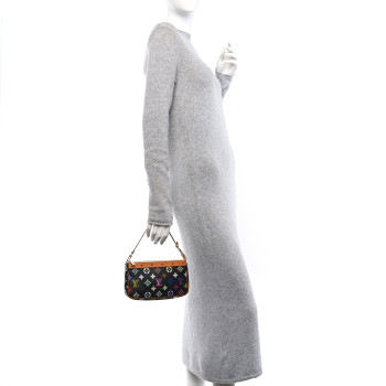 LOUIS VUITTON Monogram Multicolor Pochette Accessories Black