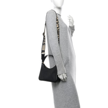 STELLA MCCARTNEY Eco Alter Nappa Perforated Logo Small Shoulder Bag Black