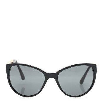 CHANEL Cat Eye Chain Sunglasses 5215-Q Black