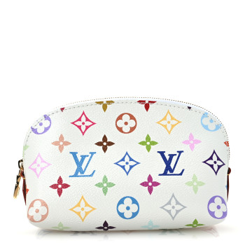 LOUIS VUITTON LV X TM Monogram Multicolor Cosmetic Pouch PM White