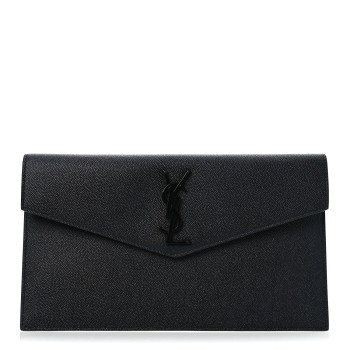 SAINT LAURENT Grain De Poudre Uptown Pouch Black
