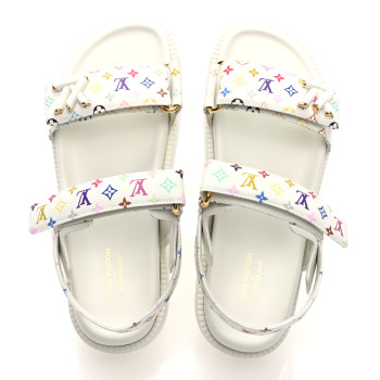 LOUIS VUITTON LV X TM Monogram Multicolor LV Sunset Flat Comfort Mule 39 White