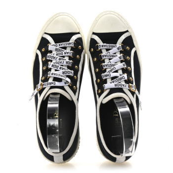 CHRISTIAN DIOR Canvas Walk'N'Dior Low Top Sneakers 39 Black