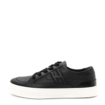 HERMES Calfskin Deep Sneakers 35.5 Black
