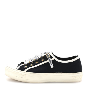 CHRISTIAN DIOR Canvas Walk'N'Dior Low Top Sneakers 39 Black