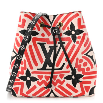 LOUIS VUITTON Monogram Giant Crafty NeoNoe MM Creme Rouge Black