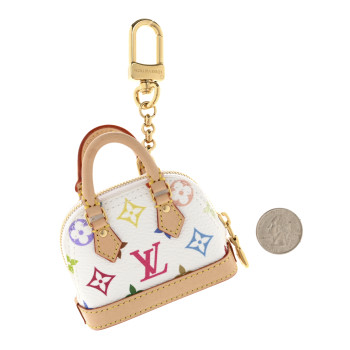 LOUIS VUITTON LV x TM Monogram Multicolor Micro Alma Bag Charm White