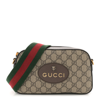 GUCCI GG Supreme Monogram Web Neo Vintage Shoulder Bag Beige New Acero Crop