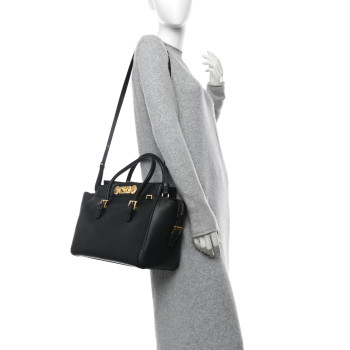 VERSACE Vitello Calfskin Signature Tote Black