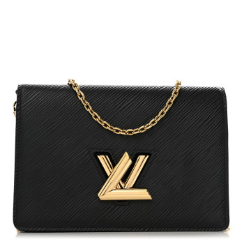 LOUIS VUITTON Epi Twist Belt Chain Wallet Black
