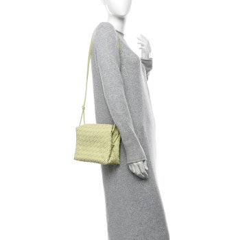 BOTTEGA VENETA Nappa Intrecciato Small Loop Camera Bag Lemon Washed