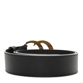 GUCCI Calfskin Double G 40mm Belt 90 36 Black