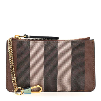 BURBERRY Kelbrook Exaggerated Check Canvas Card Case Birch Brown