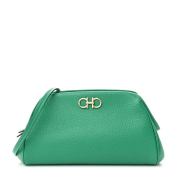 SALVATORE FERRAGAMO Eram Calfskin Gancini Mini Clutch Smeraldo