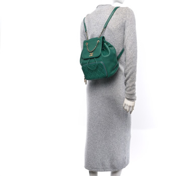 CHANEL Caviar Quilted Business Affinity Backpack Green