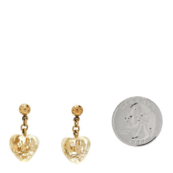 LOUIS VUITTON Inclusion Heart Earrings Clear