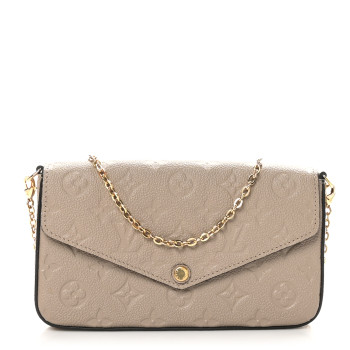 LOUIS VUITTON Empreinte Pochette Felicie Chain Wallet Tourterelle