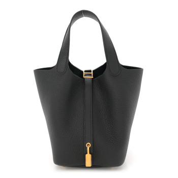HERMES Taurillon Clemence Picotin Lock 18 PM Black