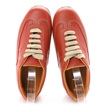 HERMES Calfskin Womens Quick Sneakers 36.5 Red