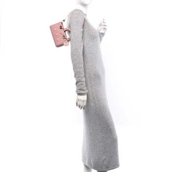 CHRISTIAN DIOR Lambskin Cannage Dioramour Micro Lady D-Joy Melacoton