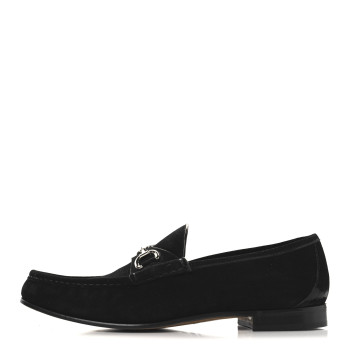 GUCCI Suede Mens 1953 Horsebit Loafers 9 Black